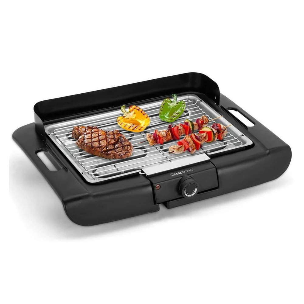 CLATRONIC Tischgrill BQ 3841, Cool Touch-Gehäuse, 2000W, Verchromter Grillrost